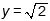 Y equals the square root of 2